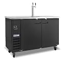 Polarman 16.6 Cu-ft Beer Kegerator Double Tap Draft Beer Dispenser Commercial Refrigerator for Bars and Restaurants With 2 Coupler, Drip Tray 33°F- 41°F Temperature Control-Direct Draw