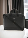 Police Black Vegan Leather Tember 14 Laptop Briefcase Bag For Men|Laptop Compartment Medium Briefcase - For Men