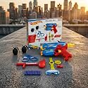 Police City Hero Blaster Play Set for Kids 4+ - Complete Police Kit with Toy Gun, 10 Soft Darts, Handcuffs, Badge, Walkie-Talkie, Police Baton &amp; Accessories - Blue Role Play Toy Set