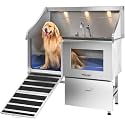 POLIMO LED Dog Washing Station, 304 Stainless Steel Pet Wash Sink