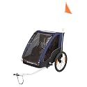 POLISPORT 861500002 - Bike Trailer with 20 inch wheels for bicycles with a maximum of 1 or 2 children, Baby Trailer with a maximum load of 41 kg in grey/blue
