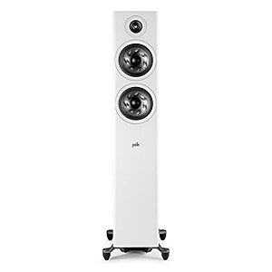 polk audio reserve series r600 tower speaker 134 pinnacle ring tweeter amp dual 6534 turbine cone woofers hi-res certified dolby atmos amp imax enhanced for dynamic home theater audio white