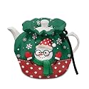 Polka-Dot Christmas Snowman Tea Cozies Cover of Teapots Insulation Cotton Vintage Warm Kettle Cover Christmas Kitchen Tea Pot Dust Cover Coffee Pot Cover with Elastic Design