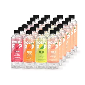 polka pop assorted collection sparkling fizzy water  pack of 24 300ml each  100 natural flavour  zero sugar amp zero calories  no aspartame or stevia  no preservatives