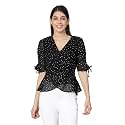 Polka Print Black Color Women top