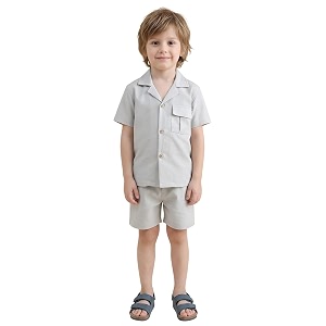 polka tots 100 cotton co-ord set for boys  half sleeve shirt amp shorts beach outfit for kids  ultra-soft amp breathable summer clothes for toddler amp baby boy  casual dress amp printed nightwear set
