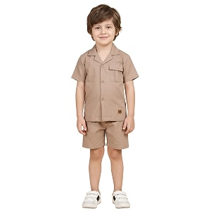 polka tots 100 cotton co-ord set for boys  half sleeve shirt amp shorts beach outfit for kids  ultra-soft amp breathable summer clothes for toddler amp baby boy  casual dress amp printed nightwear set