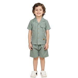 polka tots 100 cotton co-ord set for boys  half sleeve shirt amp shorts beach outfit for kids  ultra-soft amp breathable summer clothes for toddler amp baby boy  casual dress amp printed nightwear set