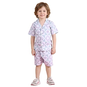 polka tots 100 cotton co-ord set for boys  half sleeve shirt amp shorts beach outfit for kids  ultra-soft amp breathable summer clothes for toddler amp baby boy  casual dress amp printed nightwear set