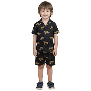 polka tots 100 cotton co-ord set for boys  half sleeve shirt amp shorts beach outfit for kids  ultra-soft amp breathable summer clothes for toddler amp baby boy  casual dress amp printed nightwear set
