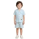 POLKA TOTS 100% Cotton Co-Ord Set for Boys | Half Sleeve Shirt &amp; Shorts Beach Outfit for Kids | Ultra-soft &amp; Breathable Summer Clothes for Toddler &amp; Baby Boy | Casual Dress &amp; Printed Nightwear Set