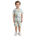 POLKA TOTS 100% Cotton Co-Ord Set for Boys | Half Sleeve Shirt &amp; Shorts Beach Outfit for Kids | Ultra-soft &amp; Breathable Summer Clothes for Toddler &amp; Baby Boy | Casual Dress &amp; Printed Nightwear Set
