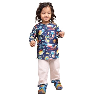POLKA TOTS 100 Cotton Traditional Nightwear Kurta