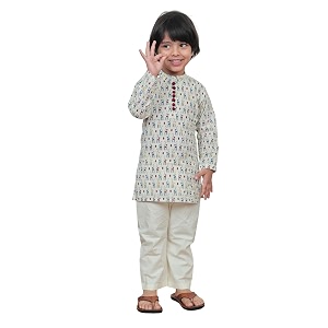 POLKA TOTS Boys Cotton Ethnic Kurta Pajama