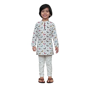 POLKA TOTS Boys Cotton Ethnic Kurta Pajama