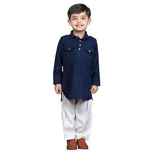 POLKA TOTS Boys Cotton Pathani Set