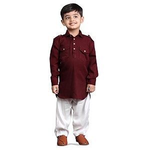 POLKA TOTS Boys Cotton Pathani Set