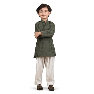 POLKA TOTS Boys Cotton Pathani Set