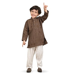 POLKA TOTS Boys Cotton Pathani Set