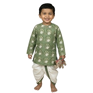 POLKA TOTS Cotton Full Sleeve Printed Kurta
