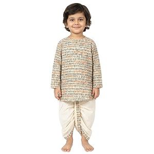 POLKA TOTS Cotton Full Sleeve Printed Kurta
