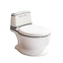POLKA TOTS Kids Potty Training Seat with Flush Sound | Baby Toilet Training Seat with Removable Bowl & Soft PU Seat | Anti-Slip Portable Baby Potty Seat for Infants & Toddlers (Up to 50kg) (1-7 Years)