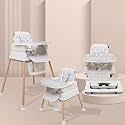 POLKA TOTS 3 in 1 High Chair for Baby of 1-3 Years (Pink), Multiple Recline Position with 7 Adjustable Height Level, Detachable Feeding Tray for Toddlers with Footrest, Extra Cushioning & Wheels