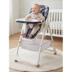 polka tots ergonomic high chair for baby  convertible baby feeding chair for 0 to 5 years portable amp foldable kids chair for 6 months to 5 years  5 point safety harness amp feeding tray  premium booster seat - en14988 certified