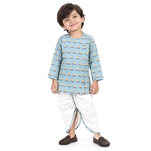 POLKA TOTS Premium Cotton Dhoti Kurta Set