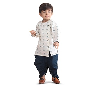 POLKA TOTS Premium Cotton Dhoti Kurta Set