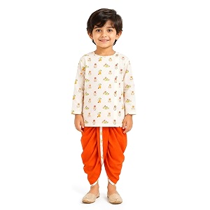 POLKA TOTS Premium Cotton Dhoti Kurta Set
