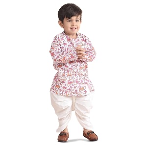 POLKA TOTS Premium Cotton Dhoti Kurta Set