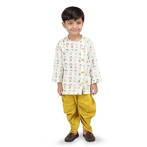 POLKA TOTS Premium Cotton Dhoti Kurta Set
