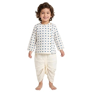 POLKA TOTS Premium Cotton Dhoti Kurta Set
