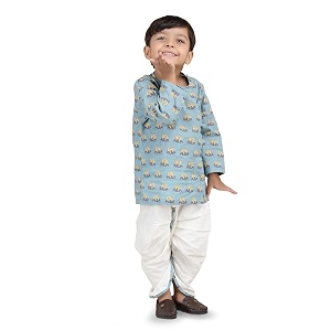 POLKA TOTS Premium Cotton Dhoti Kurta Set