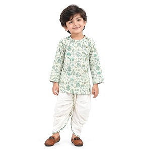 POLKA TOTS Premium Cotton Dhoti Kurta Set