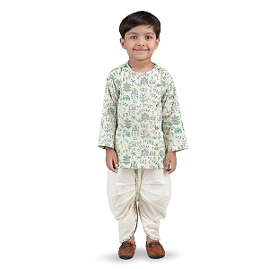 POLKA TOTS Premium Cotton Dhoti Kurta Set