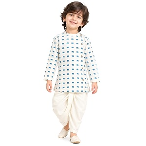 POLKA TOTS Premium Cotton Dhoti Kurta Set