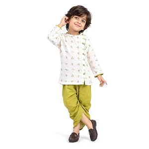 POLKA TOTS Premium Cotton Dhoti Kurta Set