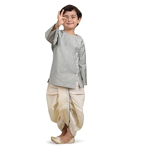 POLKA TOTS Pure Cotton Traditional Dhoti Kurta