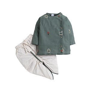 POLKA TOTS Pure Cotton Traditional Dhoti Kurta