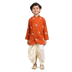 POLKA TOTS Pure Cotton Traditional Dhoti Kurta
