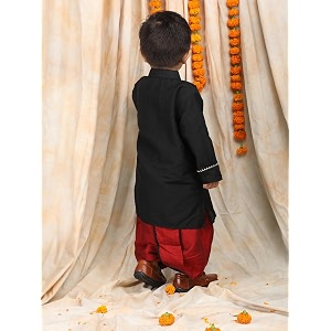 POLKA TOTS Pure Cotton Traditional Dhoti Kurta
