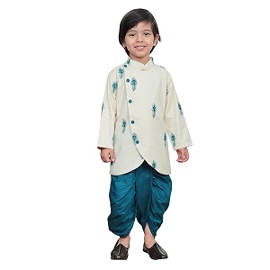 POLKA TOTS Pure Cotton Traditional Dhoti Kurta