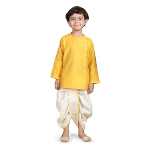 POLKA TOTS Pure Cotton Traditional Dhoti Kurta