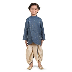 POLKA TOTS Pure Cotton Traditional Dhoti Kurta