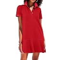 Polo Dress for Women Ruffle Hem Golf Tennis Summer Casual Mini Dresses