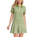 Polo Dress for Women Ruffle Hem Golf Tennis Summer Casual Mini Dresses