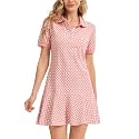 Polo Dress for Women Ruffle Hem Golf Tennis Summer Casual Mini Dresses