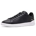 POLO RALPH LAUREN, Mens, Heritage Court II Leather Sneakers, Black, 6.5, Medium